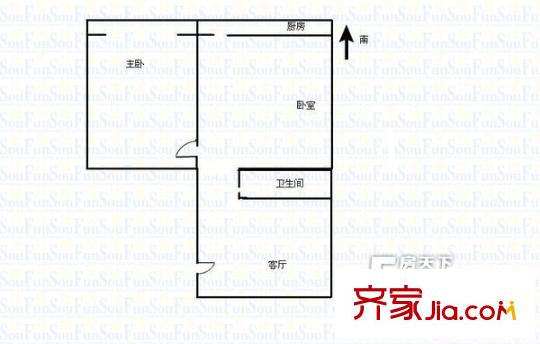 煤炭管理干部學(xué)院新區(qū)宿舍戶型圖403532616400 2室