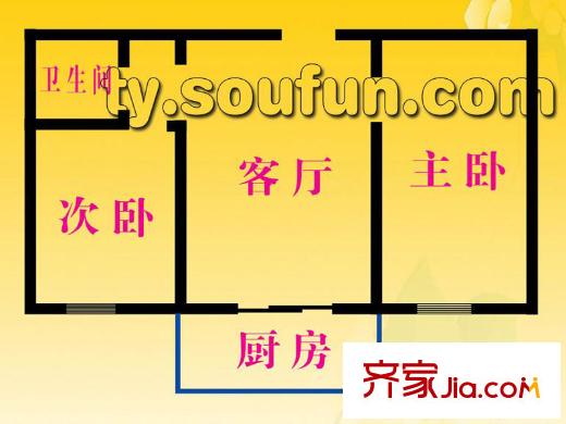 茂園小區(qū)戶型圖B戶型 2室1廳1衛(wèi)1廚