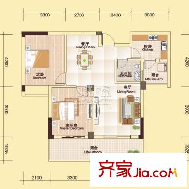 友誼國際戶型圖2室2廳 戶型圖 2室2廳1衛(wèi)