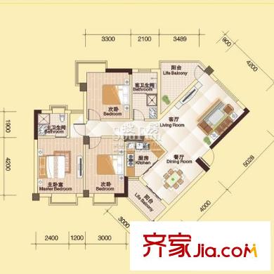 友誼國際戶型圖3室2廳 戶型圖 3室2廳2衛(wèi)