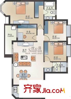 新華西美林公館戶型圖D2 4室