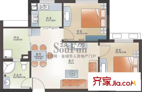 新華西美林公館戶型圖B1 2室