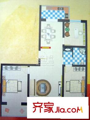 麗都綠城戶型圖戶型 2室2廳1衛(wèi)1廚