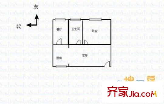 龍頭公寓 1室 戶型圖