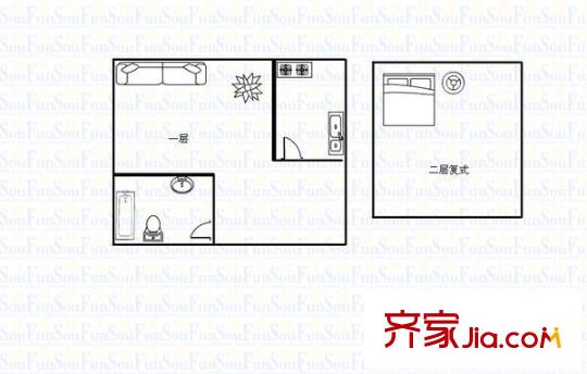龍頭公寓2室 戶型圖