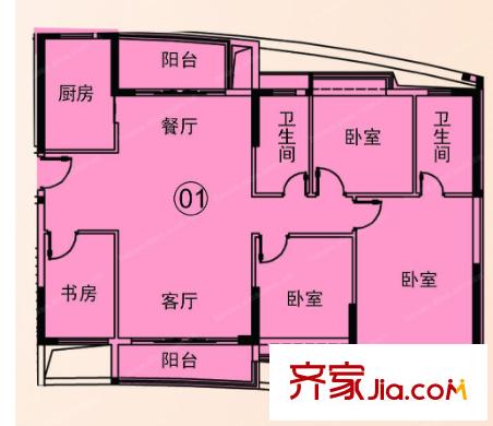 中城國際戶型圖3室2廳 戶型圖 3室2廳