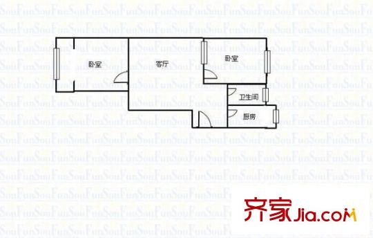礦機西苑 2室 戶型圖