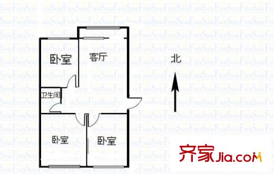 礦機西苑 3室 戶型圖