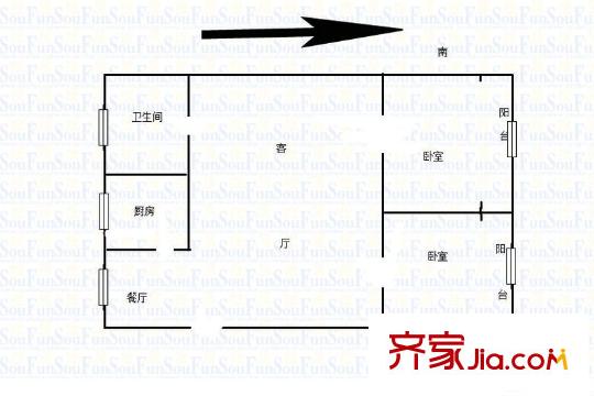 武泰閘花園 2室 戶型圖