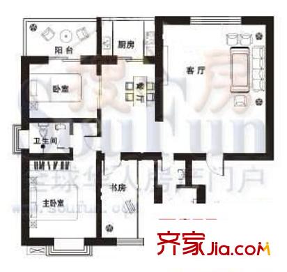 金地世嘉 3室 戶型圖