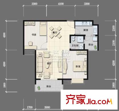 融僑錦城戶型圖c3 2室2廳1衛(wèi)