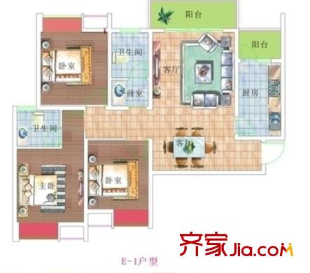 梅苑小區(qū)戶型圖三室二廳 戶型圖 3室2廳