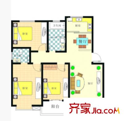 梅苑小區(qū)戶型圖三室二廳 戶型圖 3室2廳