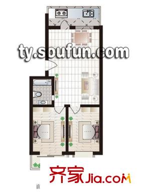 花園南小區(qū)戶型圖k 2室2廳1衛(wèi)1廚