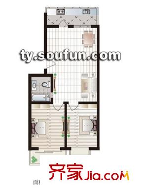 花園南小區(qū)戶型圖k1 2室2廳1衛(wèi)1廚