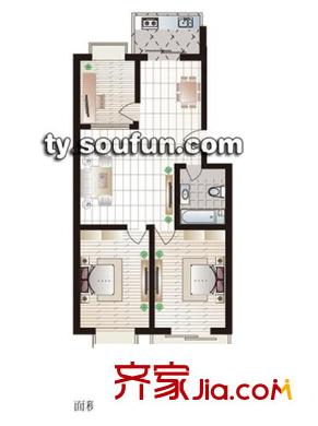 花園南小區(qū)戶型圖j 3室2廳1衛(wèi)1廚