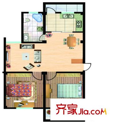 蔡家田A區(qū)戶型圖2室2廳 戶型圖 2室2廳1衛(wèi)1廚