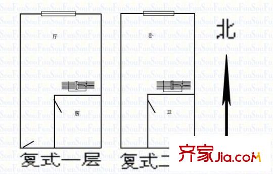 鴻辰自由空間 1室 戶型圖