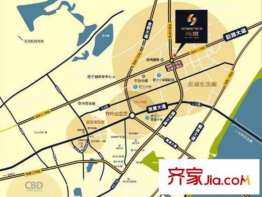 漢口城市廣場(chǎng)交通圖區(qū)位圖