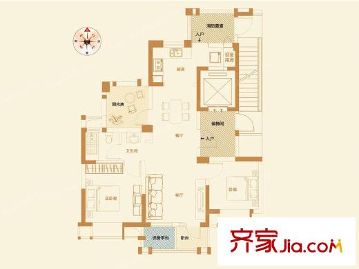 漢口城市廣場(chǎng)戶型圖A戶型 2室2廳1衛(wèi)1廚