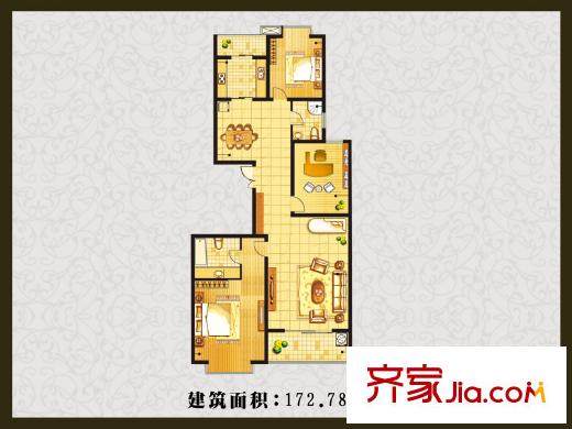 漢唐官邸戶型圖戶型圖-172-3221 3室2廳2衛(wèi)1廚