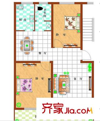 百步亭花園溫馨苑戶型圖二室二廳 戶型圖 2室2廳