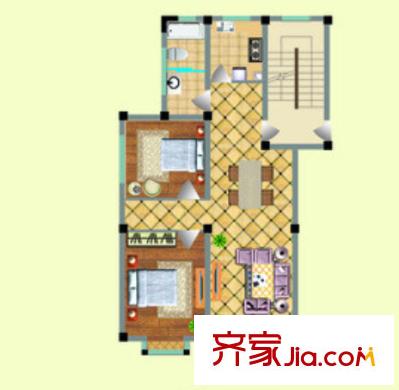 百步亭花園溫馨苑戶型圖二室二廳 戶型圖 2室2廳
