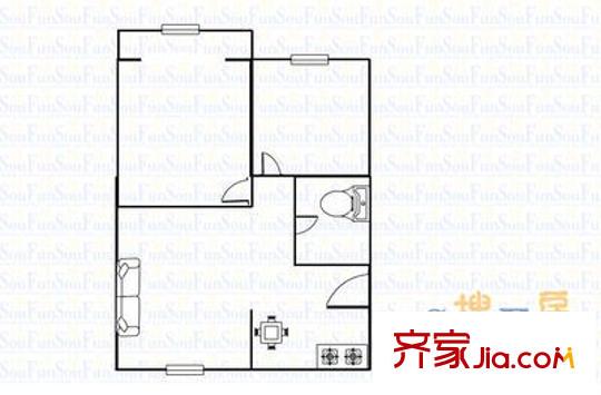 大眾宿舍 2室 戶型圖
