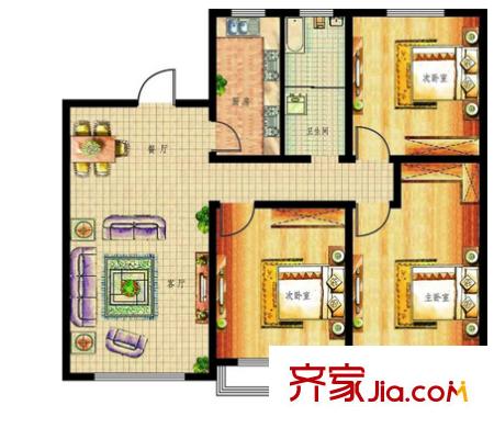 福星惠譽(yù)福星城戶型圖三室二廳 戶型圖 3室2廳