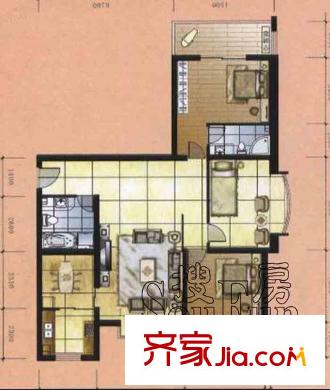 東方名筑戶型圖A戶型 3室2廳2衛(wèi)1廚