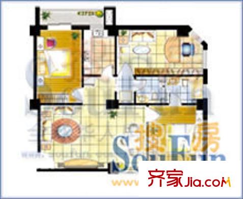大唐世家100城戶型圖王子殿 2室