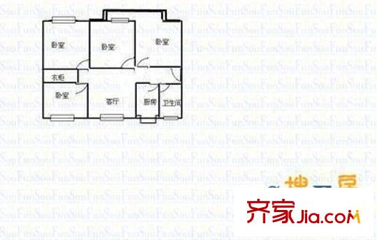 柴市巷小區(qū) 4室 戶型圖