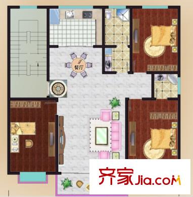 金地圣愛米倫戶型圖三室二廳 戶型圖 3室2廳