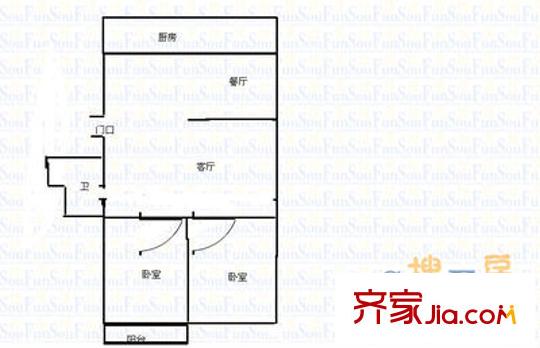 安康小區(qū) 2室 戶型圖