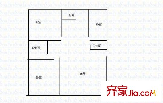 迎暉園戶型圖1 3室