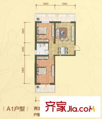 陽光晟景戶型圖A1戶型 2室1廳1衛(wèi)1廚