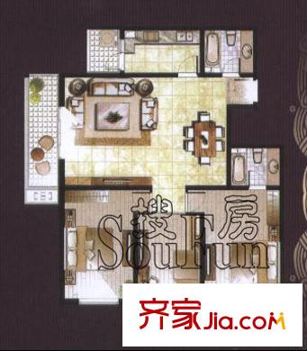 閱溪平方米園戶型圖三室兩廳兩衛(wèi)149 3室2廳2衛(wèi)1廚