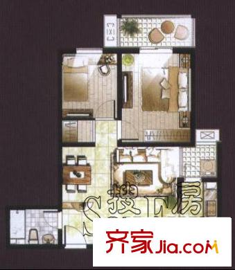 閱溪平方米園戶型圖兩室兩廳一衛(wèi)80 2室2廳1衛(wèi)1廚