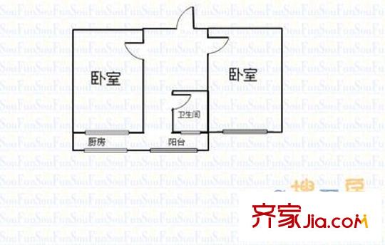 新建小區(qū) 2室 戶型圖
