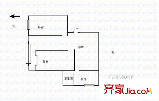 杏林四條外貿(mào)宿舍戶型圖桃園三巷杏林四條省外貿(mào)宿舍6 2室