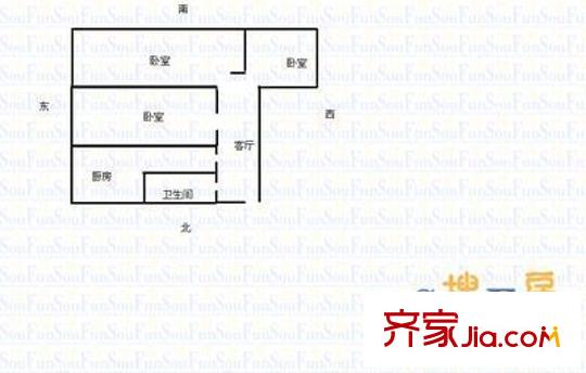 杏林四條外貿(mào)宿舍戶型圖桃園三巷杏林四條省外貿(mào)宿舍5 3室