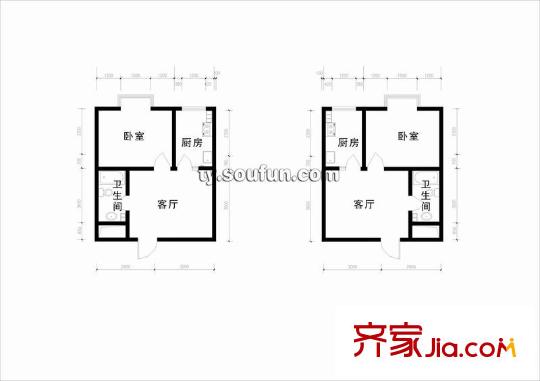 祥和名邸戶型圖戶型圖 1室1廳1衛(wèi)1廚
