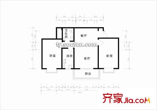 祥和名邸戶型圖戶型圖 2室2廳1衛(wèi)1廚