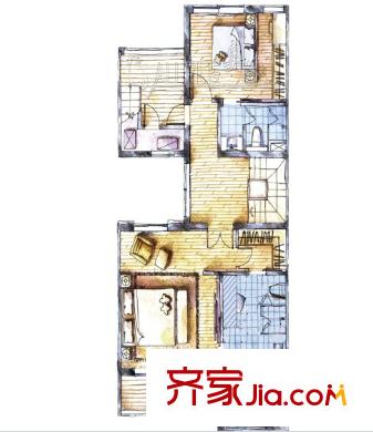 華苑小區(qū)戶型圖2室1廳 戶型圖 2室1廳1衛(wèi)1廚