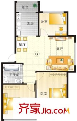 長江紫都戶型圖三室二廳 戶型圖 3室2廳