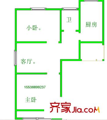 體育路一社區(qū) 2室 戶型圖