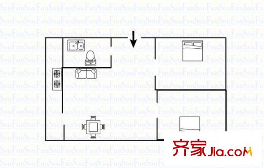 銅廠宿舍 2室 戶型圖