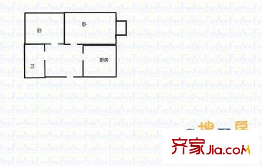 銅廠宿舍 2室 戶型圖