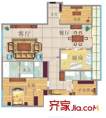 南湖名都戶型圖四室二廳 戶型圖 4室2廳