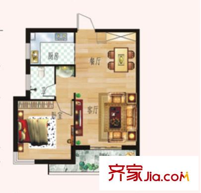 藍灣俊園戶型圖一室二廳 戶型圖 1室2廳